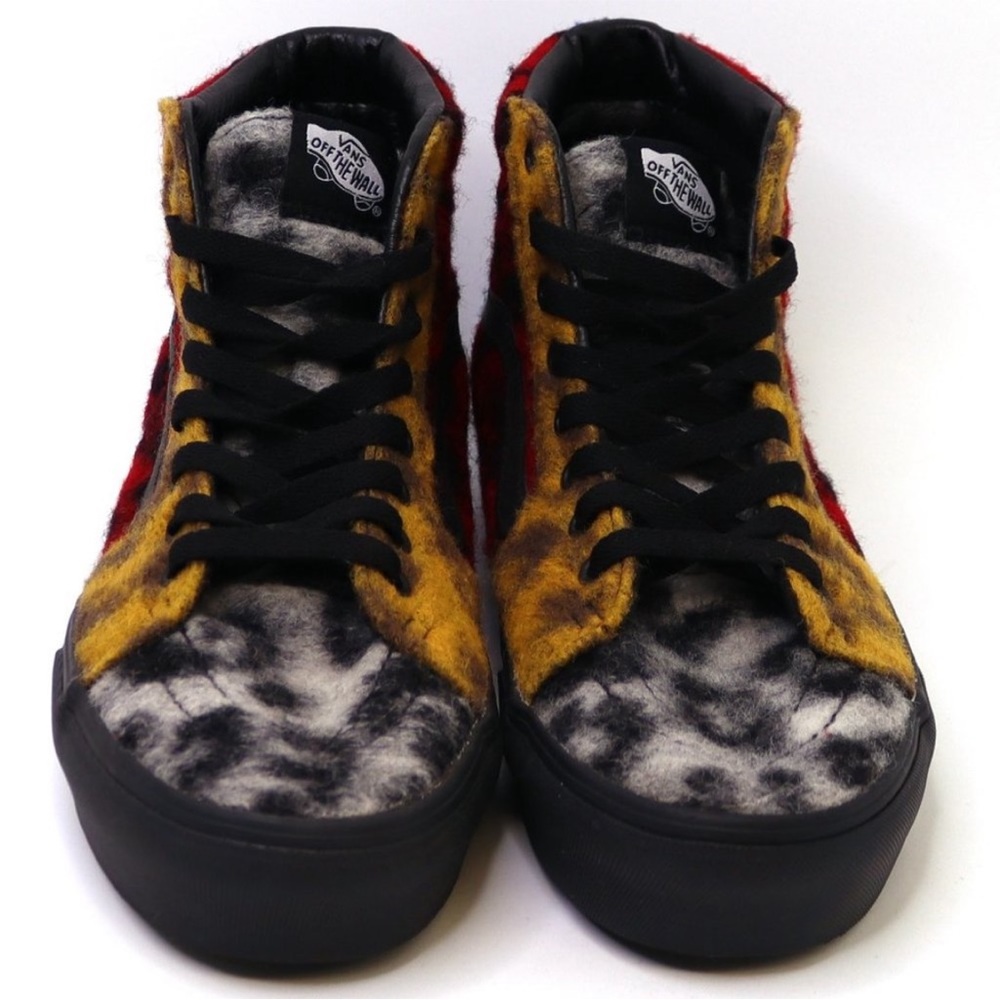 VANS Colorful SK8-HI Platform Fuzzy Leopard Sneakers men 8 women’s 9.5 high top